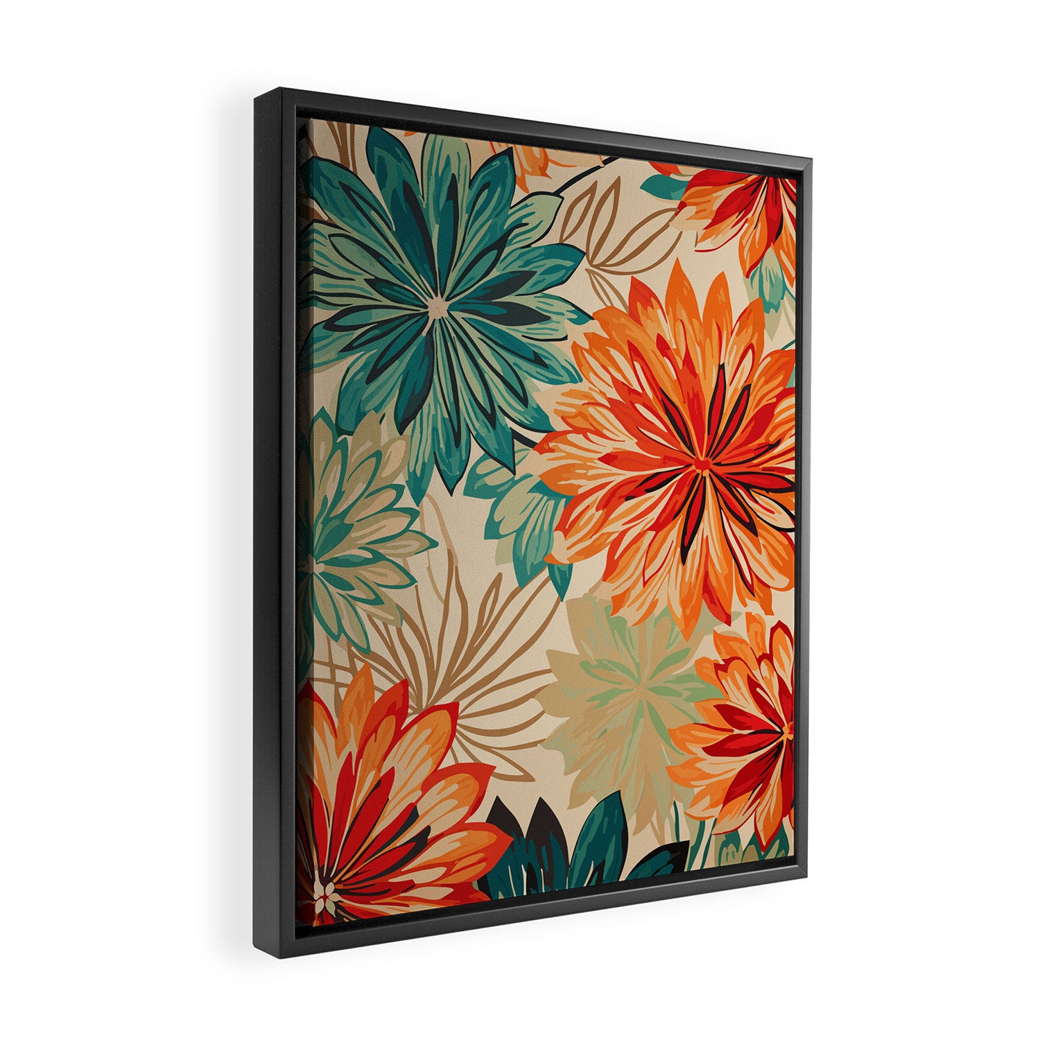 Floral Summer in Vibrant Blooms Framed Canvas Print Gallery Image 2