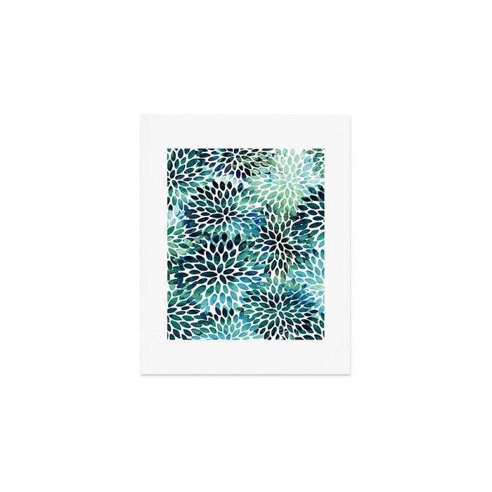 Floral Watercolor, Navy, Blue Teal, Abstract Watercolor Art Print Gallery Image 1