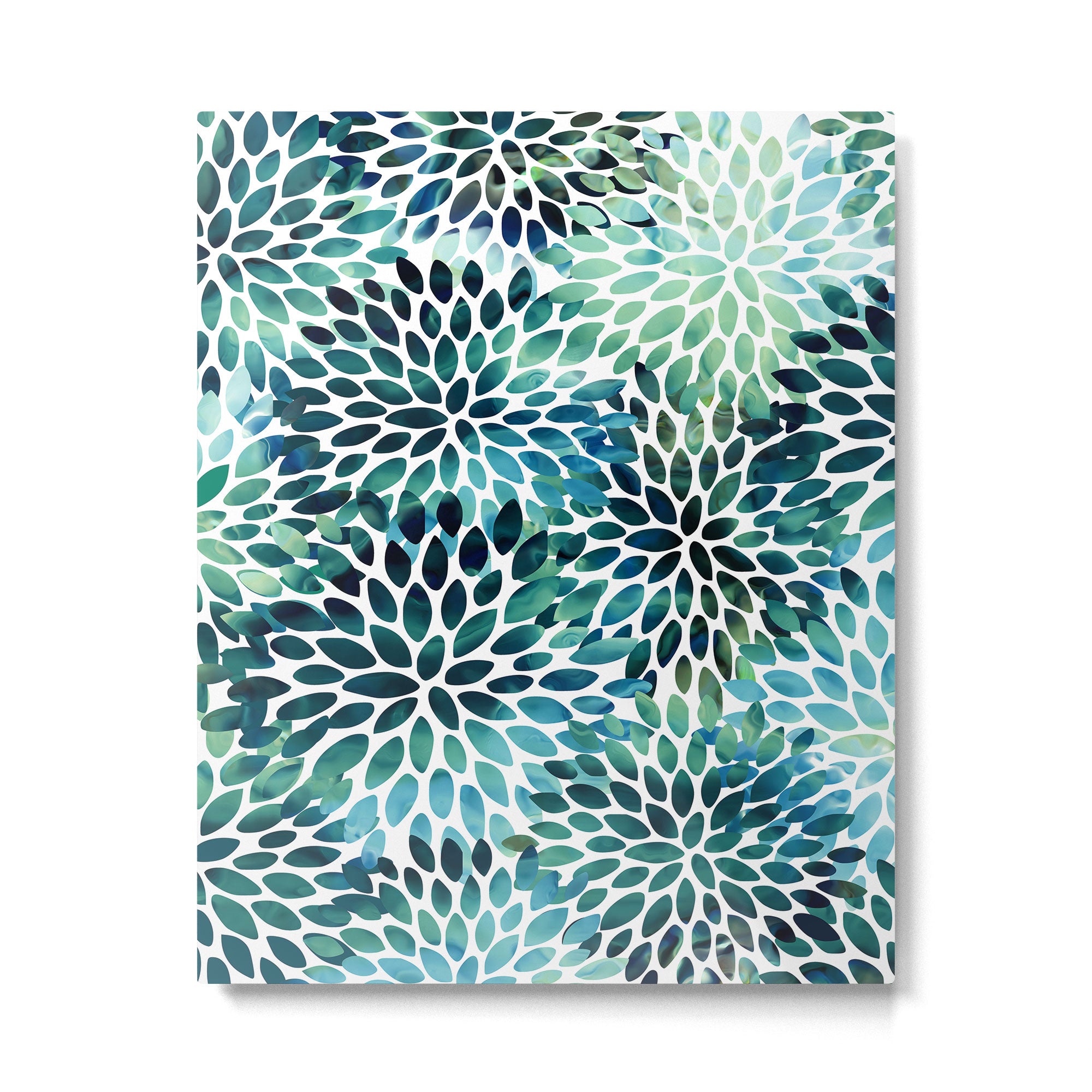 Floral Watercolor, Navy, Blue Teal, Abstract Watercolor Metal Print Gallery Image 6