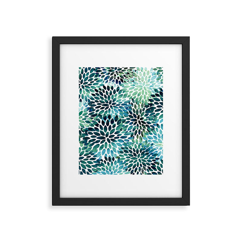 Floral Watercolor, Navy, Blue Teal, Abstract Watercolor Framed Art Print Gallery Image 6