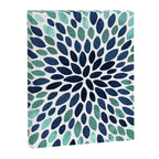 Flower Bloom, Aqua and Navy Canvas Print Gallery Image 8