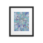 Flower Bloom, Teal, Turquoise, Purple, Gold Framed Art Print Gallery Image 6