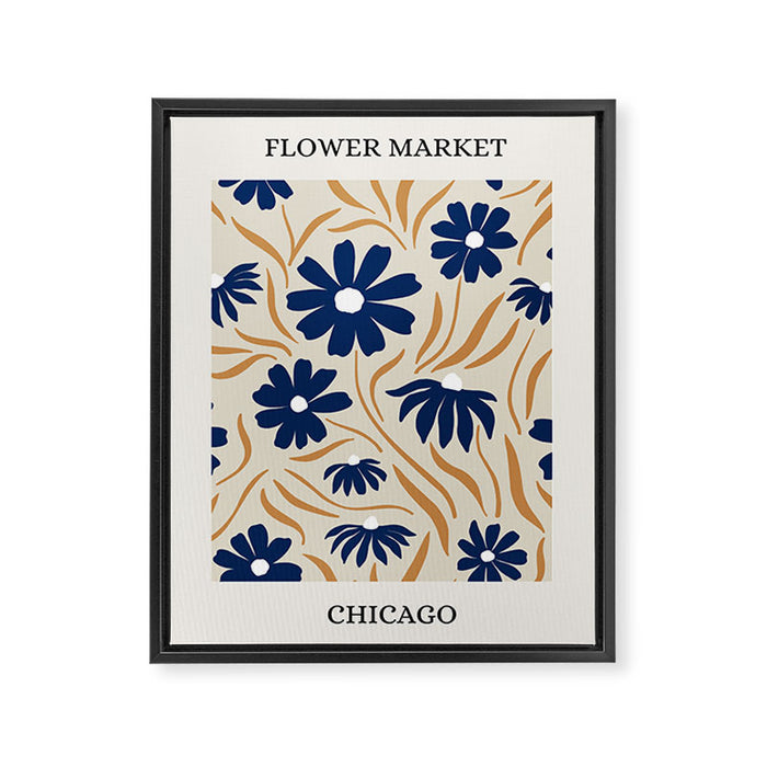Flower Market Chicago Framed Canvas Print Gallery Image 1