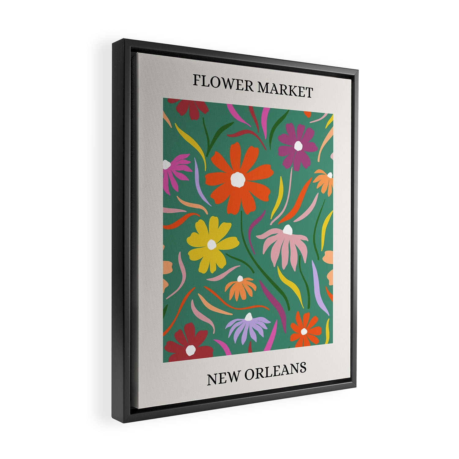 Flower Market, New Orleans Framed Canvas Print Gallery Image 2