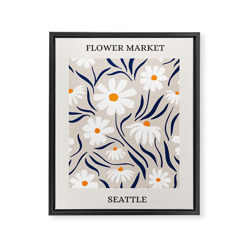 Flower Market, Seattle Framed Canvas Print Gallery Image 6