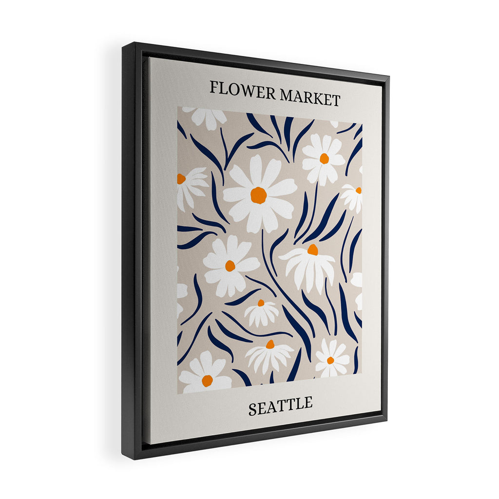 Flower Market, Seattle Framed Canvas Print Gallery Image 2