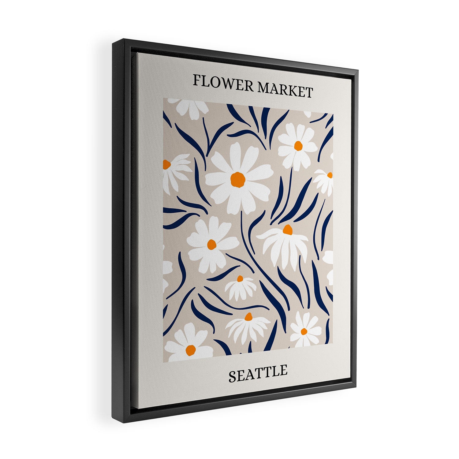 Flower Market, Seattle Framed Canvas Print Gallery Image 2