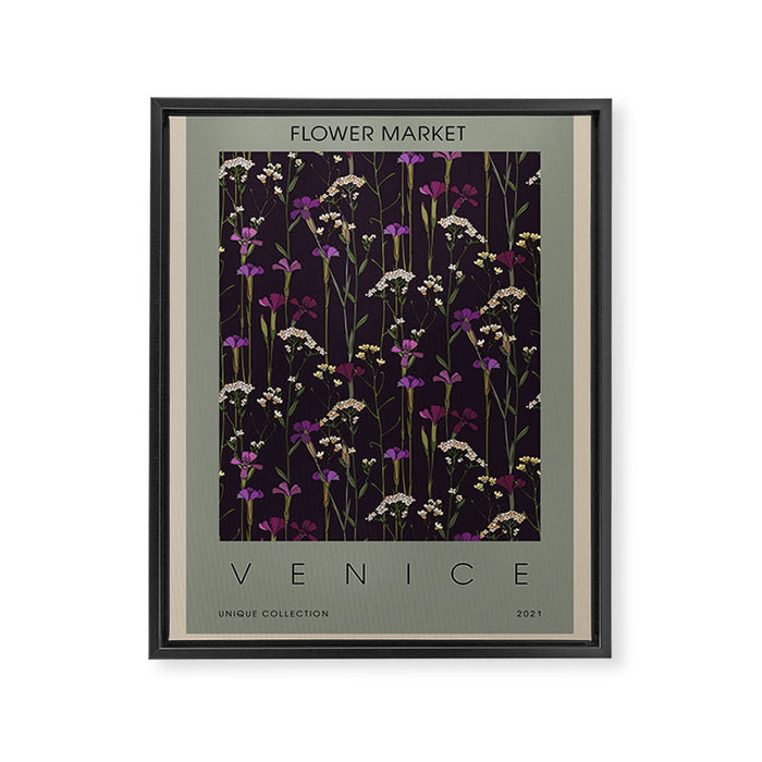 Flower Market Venice Framed Canvas Print Gallery Image 1