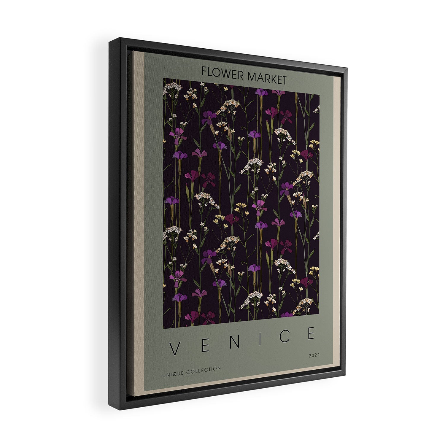 Flower Market Venice Framed Canvas Print Gallery Image 2