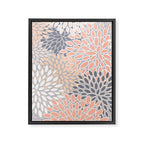 Flowers Abstract Print, Coral, Peach, Gray Framed Canvas Print Gallery Image 8