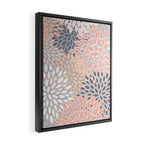 Flowers Abstract Print, Coral, Peach, Gray Framed Canvas Print Gallery Image 2