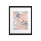 Flowers Abstract Print, Coral, Peach, Gray Framed Art Print Gallery Image 4