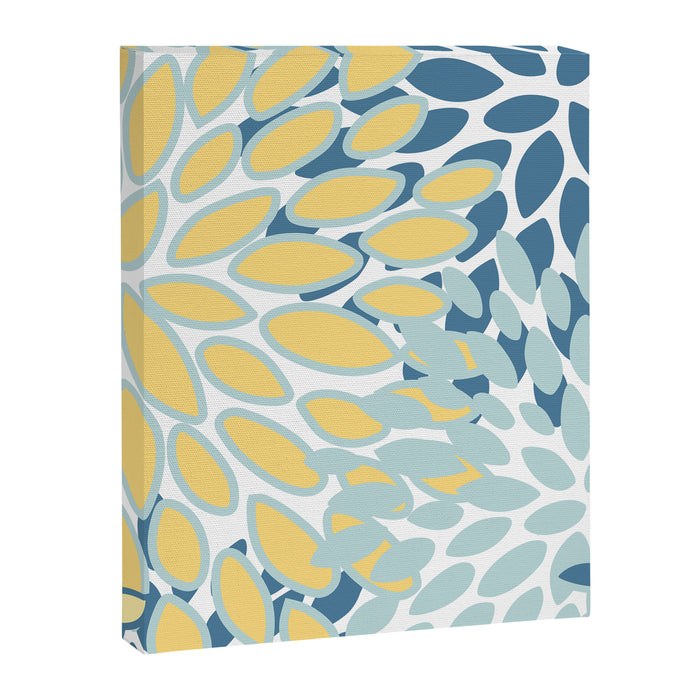 Flowers Art - Teal and Yellow - Modern Floral Prints Canvas Print Gallery Image 1