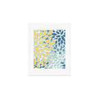 Flowers Art - Teal and Yellow - Modern Floral Prints Art Print Gallery Image 1