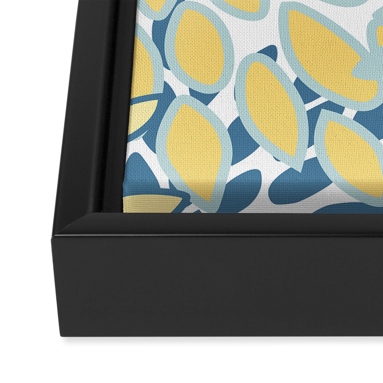 Flowers Art - Teal and Yellow - Modern Floral Prints Framed Canvas Print Gallery Image 3