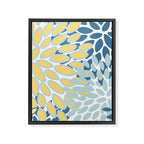 Flowers Art - Teal and Yellow - Modern Floral Prints Framed Canvas Print Gallery Image 8