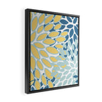 Flowers Art - Teal and Yellow - Modern Floral Prints Framed Canvas Print Gallery Image 2