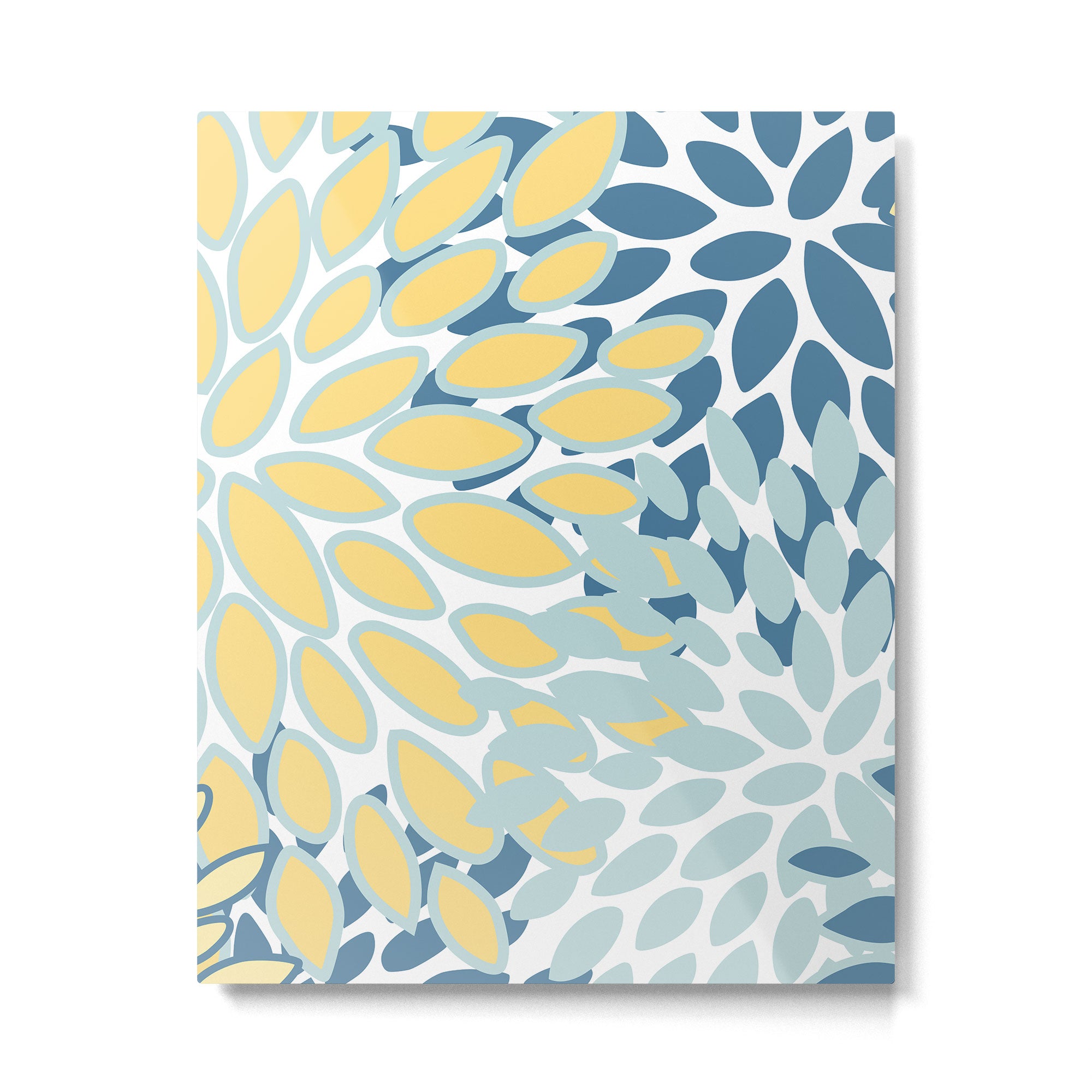 Flowers Art - Teal and Yellow - Modern Floral Prints Metal Print Gallery Image 6