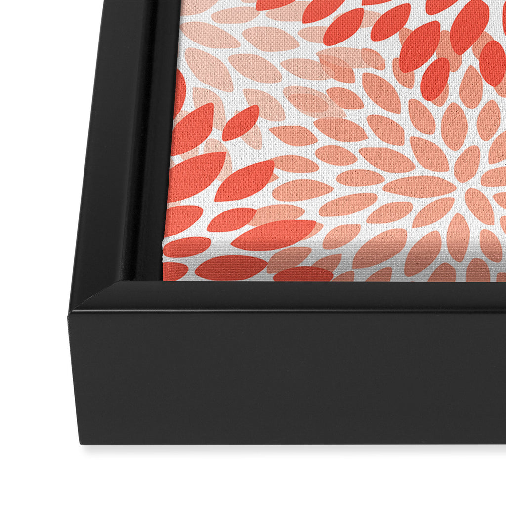 Flowers Pattern, Coral, Pink, Floral Prints Framed Canvas Print Gallery Image 3
