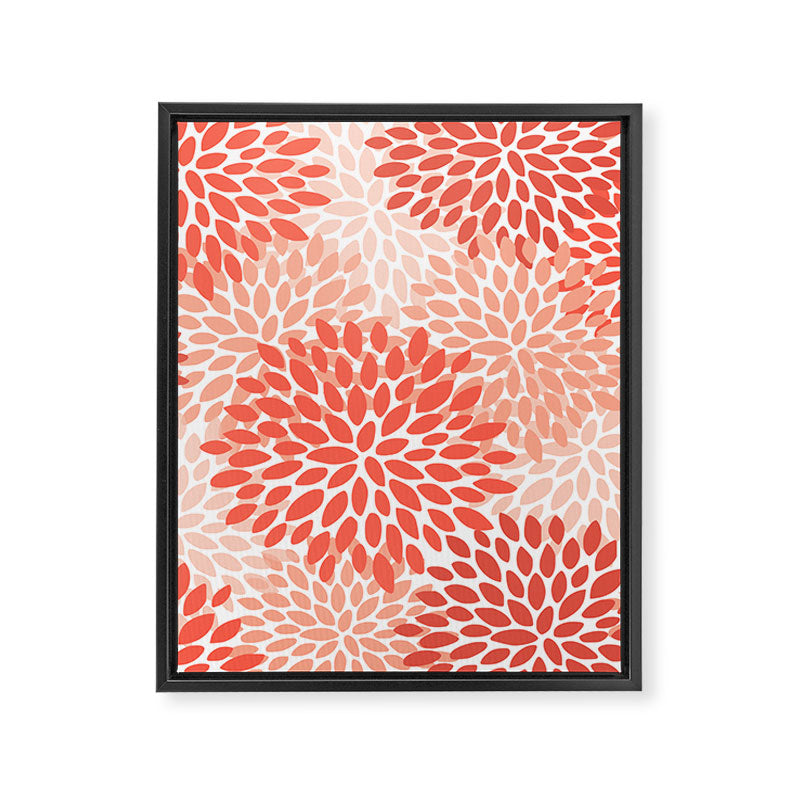 Flowers Pattern, Coral, Pink, Floral Prints Framed Canvas Print Gallery Image 8