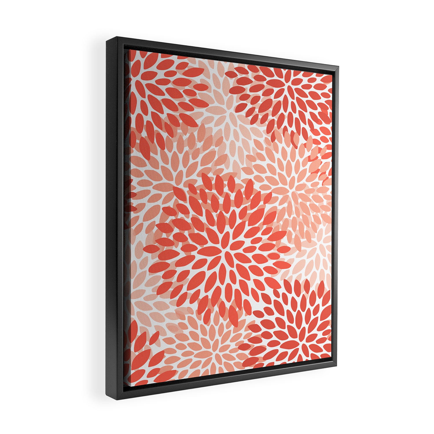 Flowers Pattern, Coral, Pink, Floral Prints Framed Canvas Print Gallery Image 2
