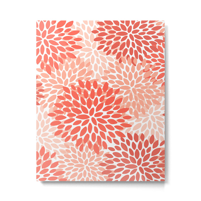 Flowers Pattern, Coral, Pink, Floral Prints Metal Print Gallery Image 1