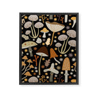 Forest Floor, Mushroom Art on Black Framed Canvas Print Gallery Image 8