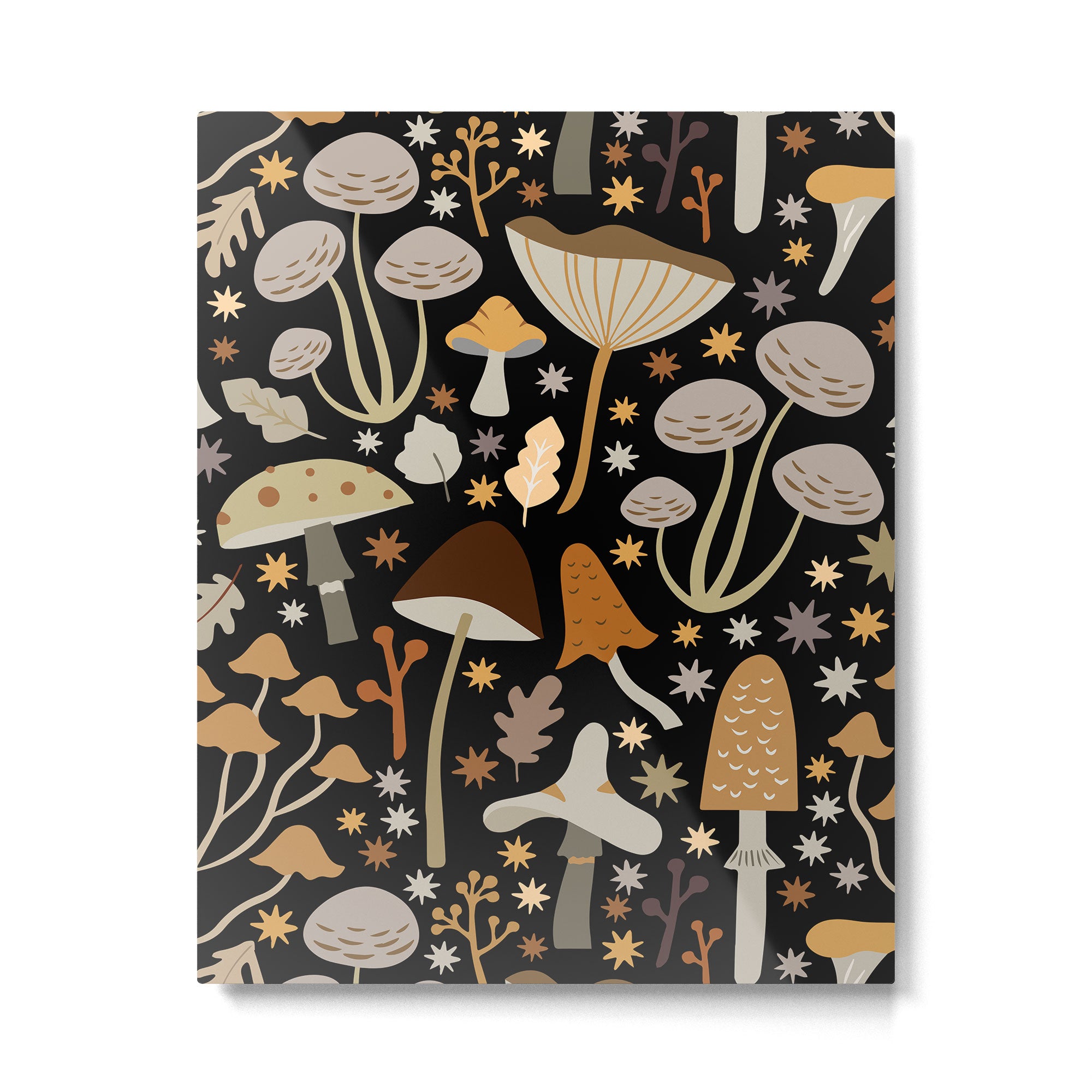 Forest Floor, Mushroom Art on Black Metal Print Gallery Image 6