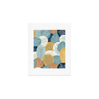 Forest Woodland Trees, Blue, Teal and Yellow, Floral Prints Art Print Gallery Image 1