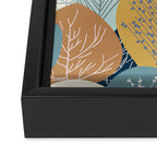 Forest Woodland Trees, Blue, Teal and Yellow, Floral Prints Framed Canvas Print Gallery Image 3