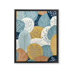 Forest Woodland Trees, Blue, Teal and Yellow, Floral Prints Framed Canvas Print Gallery Image 8