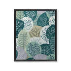 Forest Woodland Trees, Green, Floral Prints Framed Canvas Print Gallery Image 8
