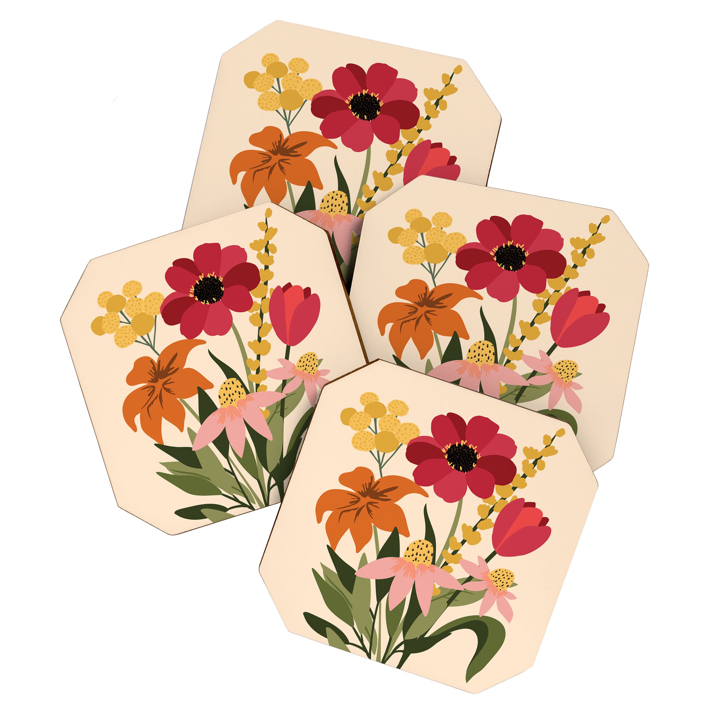 Fresh Cut Cottage Flowers Coaster Gallery Image 1