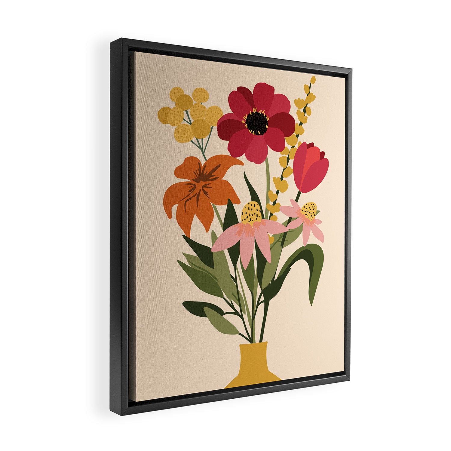 Fresh Cut Cottage Flowers Framed Canvas Print Gallery Image 2