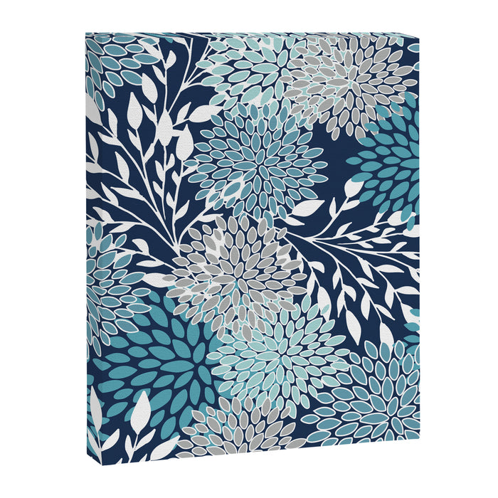 Garden Florals, Navy, Blue, Teal Canvas Print Gallery Image 1