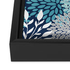 Garden Florals, Navy, Blue, Teal Framed Canvas Print Gallery Image 3