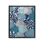 Garden Florals, Navy, Blue, Teal Framed Canvas Print Gallery Image 8