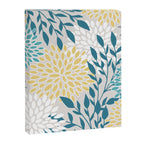 Garden Florals, Yellow, Teal, Gray Canvas Print Gallery Image 8
