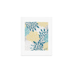 Garden Florals, Yellow, Teal, Gray Art Print Gallery Image 1