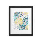 Garden Florals, Yellow, Teal, Gray Framed Art Print Gallery Image 6