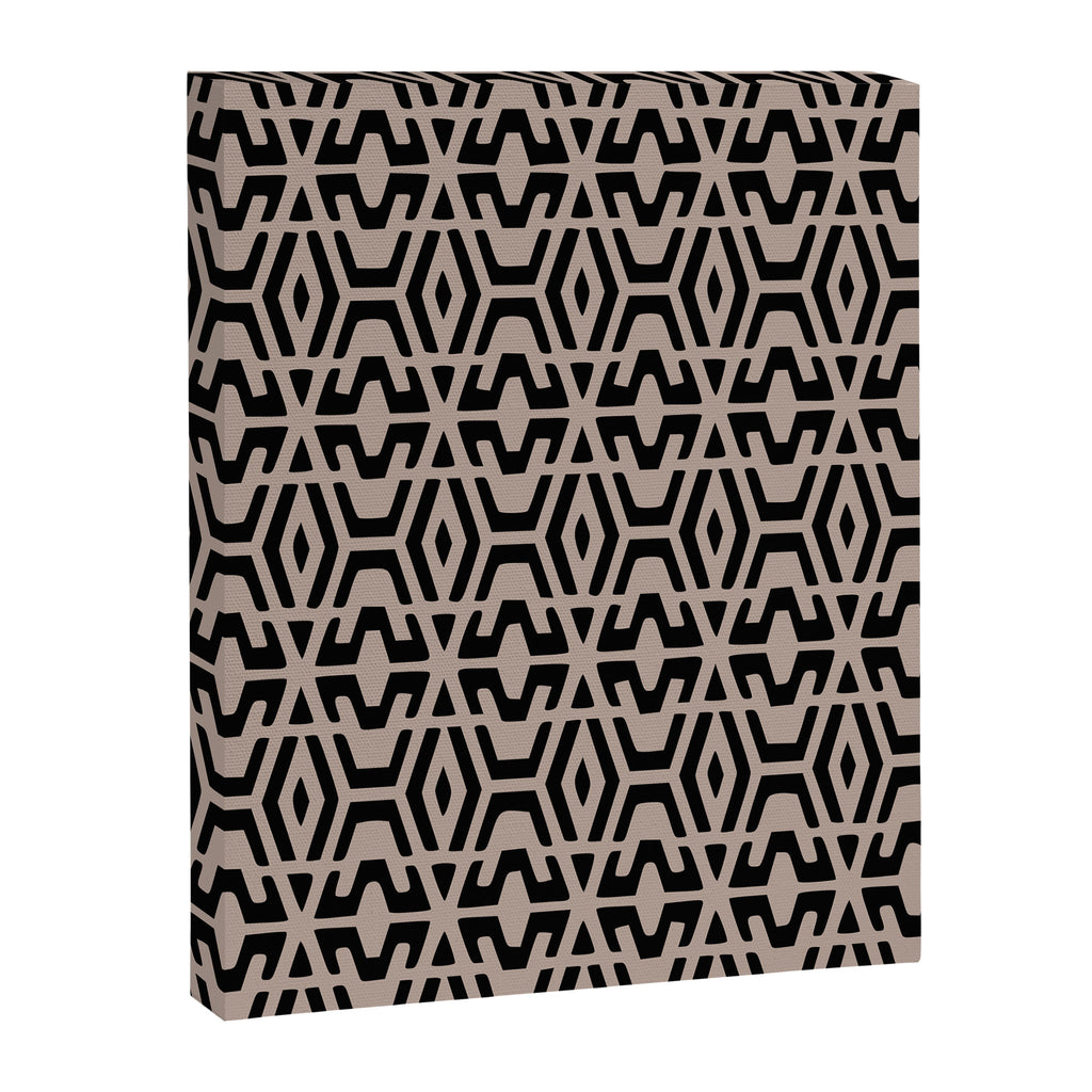 Geometric Art, Aztec Prints, Black and Beige, Wall Art Boho Canvas Print Gallery Image 8