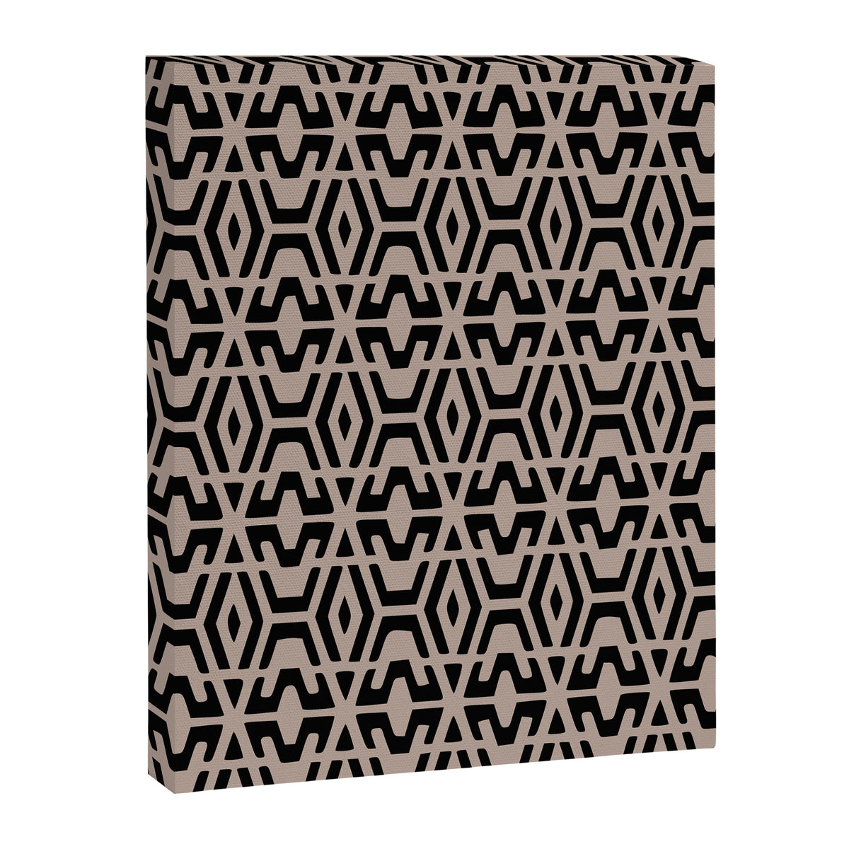 Geometric Art, Aztec Prints, Black and Beige, Wall Art Boho Canvas Print Gallery Image 8