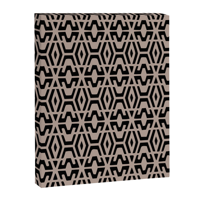 Geometric Art, Aztec Prints, Black and Beige, Wall Art Boho Canvas Print Gallery Image 1