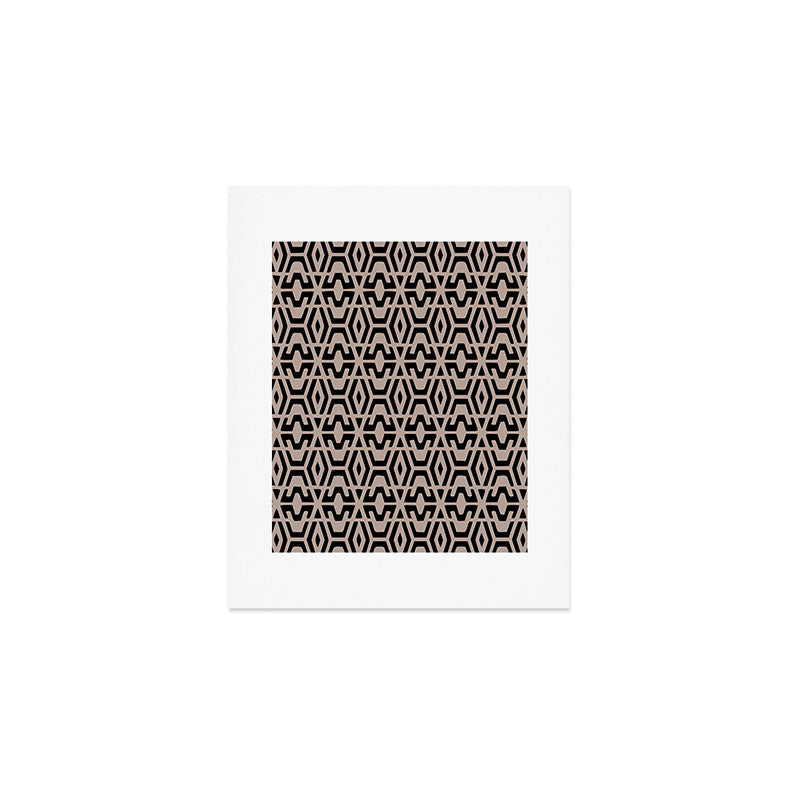 Geometric Art, Aztec Prints, Black and Beige, Wall Art Boho Art Print Gallery Image 1