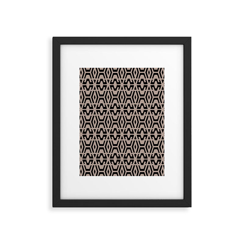 Geometric Art, Aztec Prints, Black and Beige, Wall Art Boho Framed Art Print Gallery Image 6