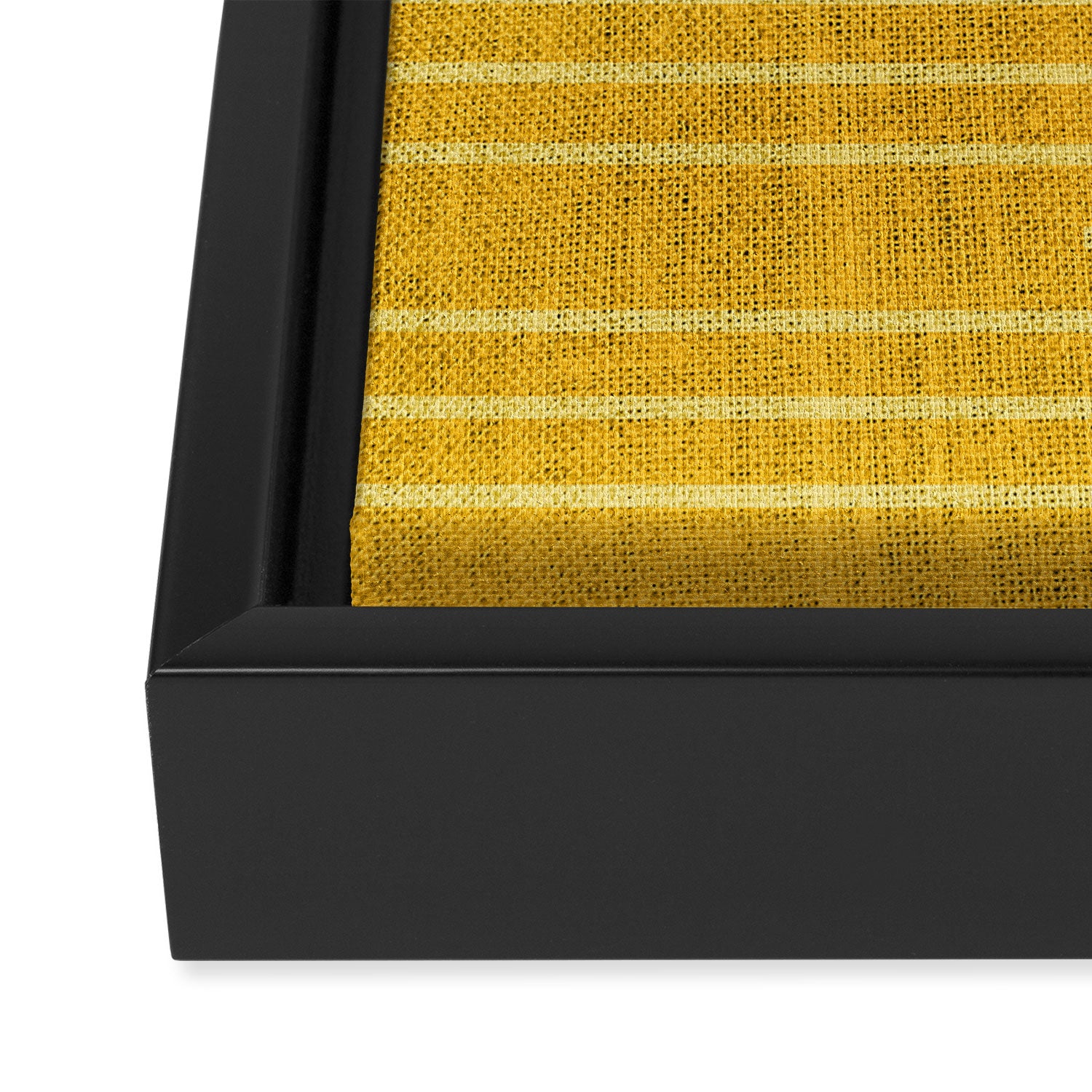 Geometric Art, Colorful Stripes, Yellow Framed Canvas Print Gallery Image 3