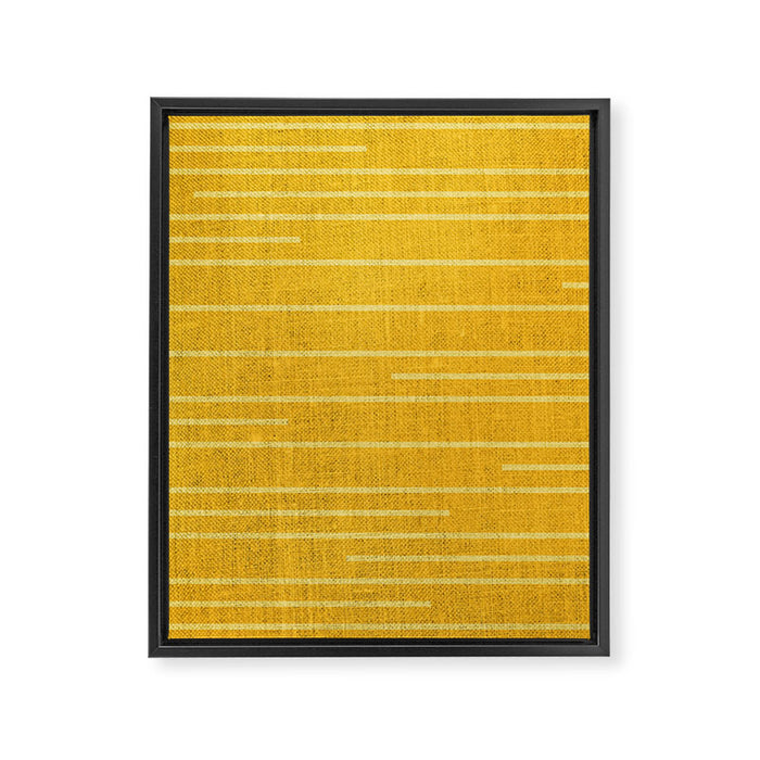 Geometric Art, Colorful Stripes, Yellow Framed Canvas Print Gallery Image 1