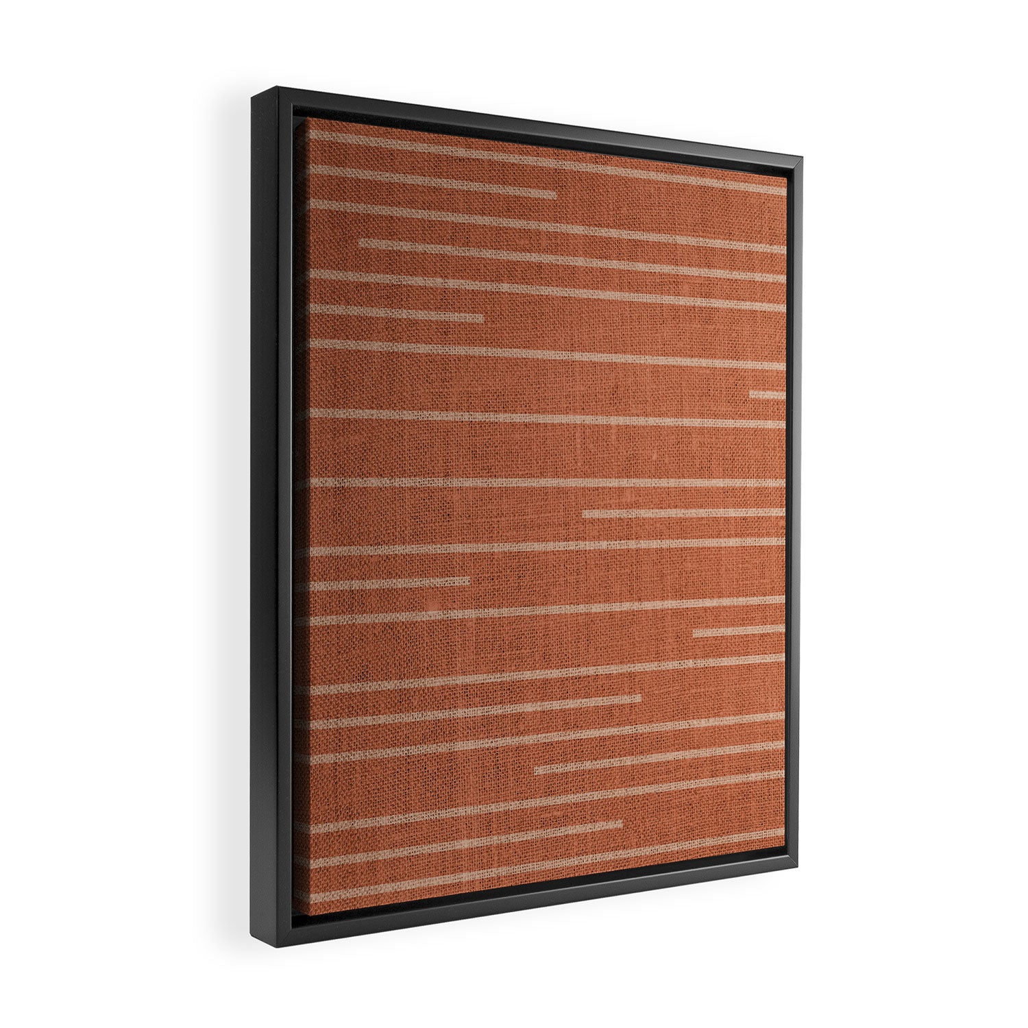 Geometric Art, Colorful Stripes, Terracotta Framed Canvas Print Gallery Image 2