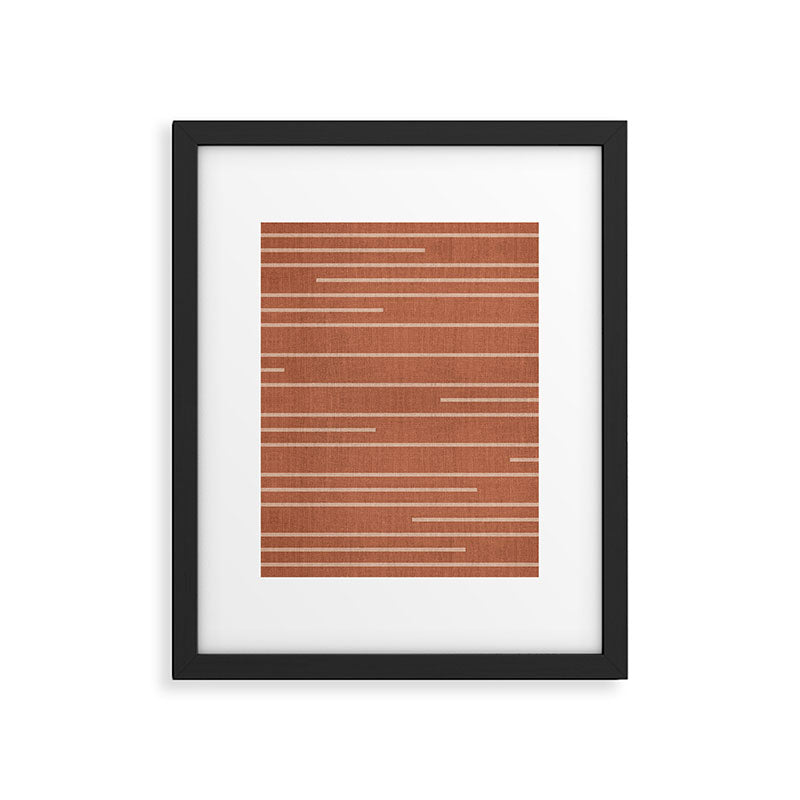 Geometric Art, Colorful Stripes, Terracotta Framed Art Print Gallery Image 6