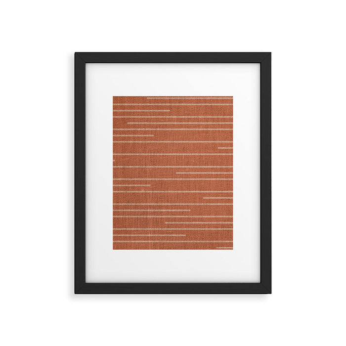 Geometric Art, Colorful Stripes, Terracotta Framed Art Print Gallery Image 1